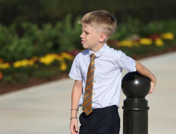 Attendees leave the first dedicatory session of the Bentonville Arkansas Temple in Bentonville, Arkansas, on Sept. 17, 2023.