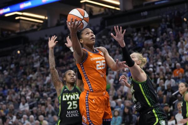 Alyssa Thomas posted a playoff career-high 28 points on Wednesday. (AP Photo/Abbie Parr)