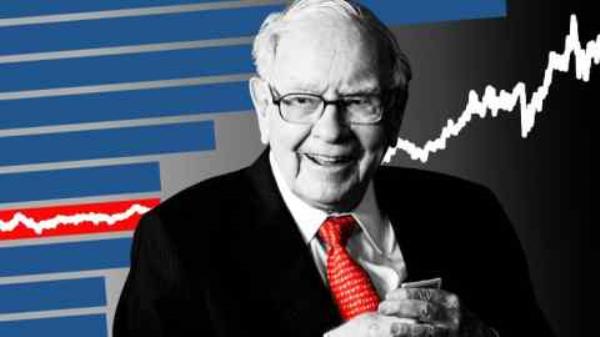 FT montage including photo of Warren Buffett and a bar chart