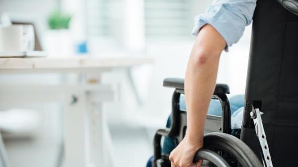 Woman in wheelchair